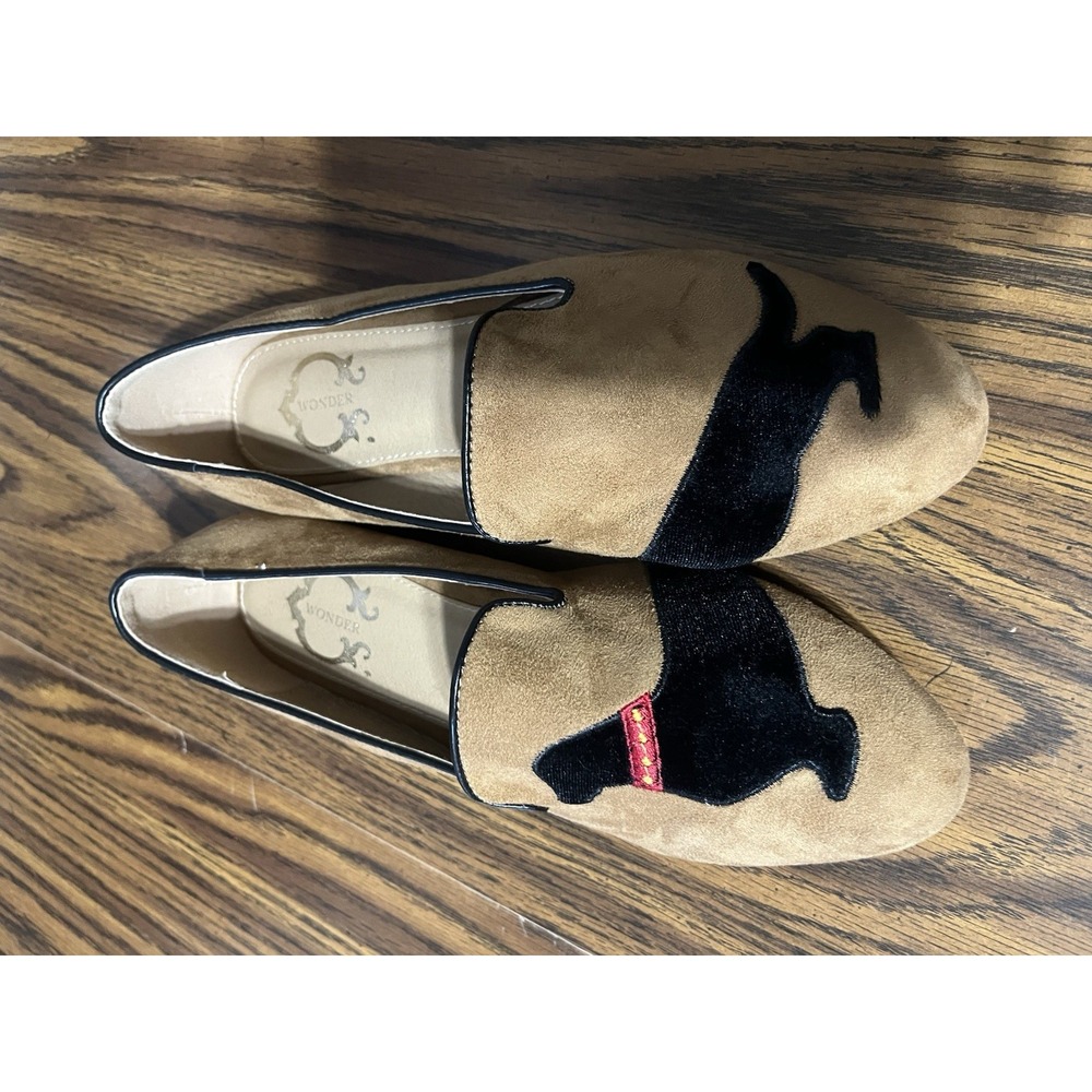 C Wonder Loafers Flats Camel Brown Sz 7 Womens Slip On Shoes DachshundPreppy